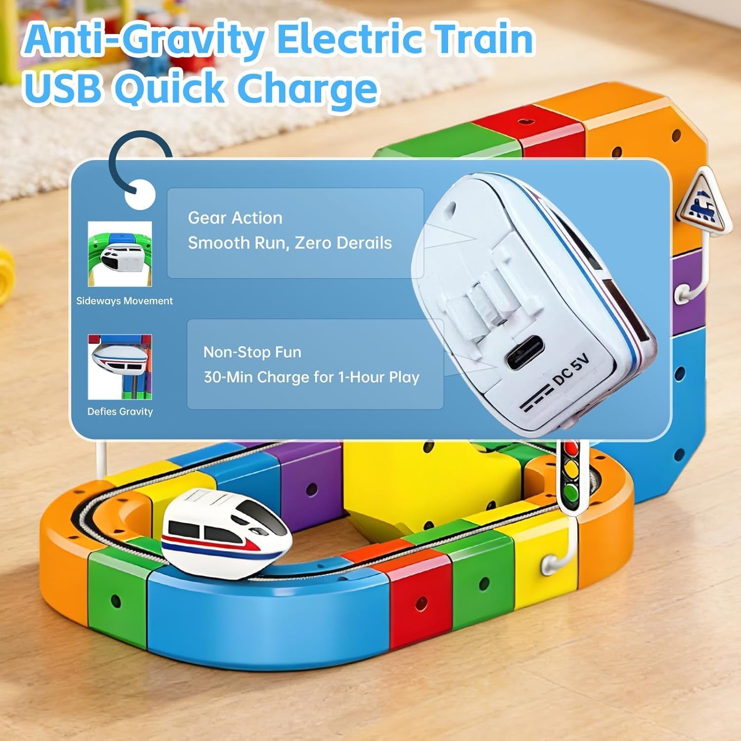 Electric Train Set, Track with Flexible Tracks , 51PCS