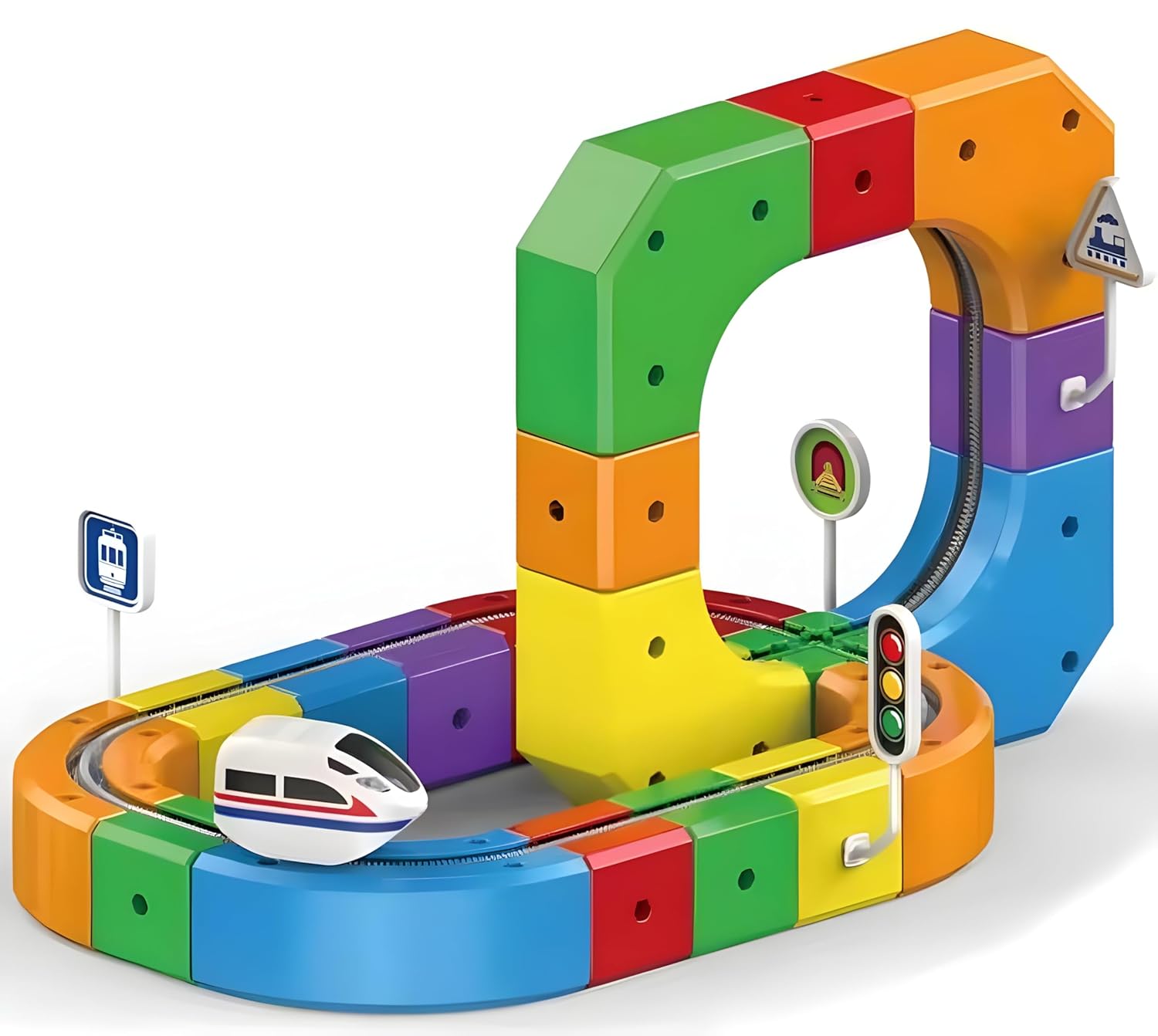 Electric Train Set, Track with Flexible Tracks , 51PCS