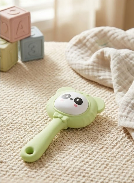 Teether & Rattle Panda Stick GreenWhite