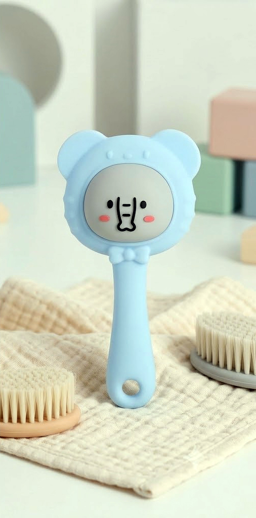 Teether & Rattle Elephant Longstick lightblue