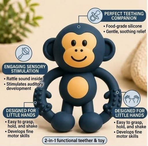 Teether & Rattle Monkey