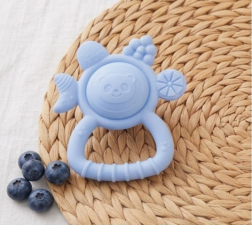 Teether & Rattle PandaFace Round - Skyblue
