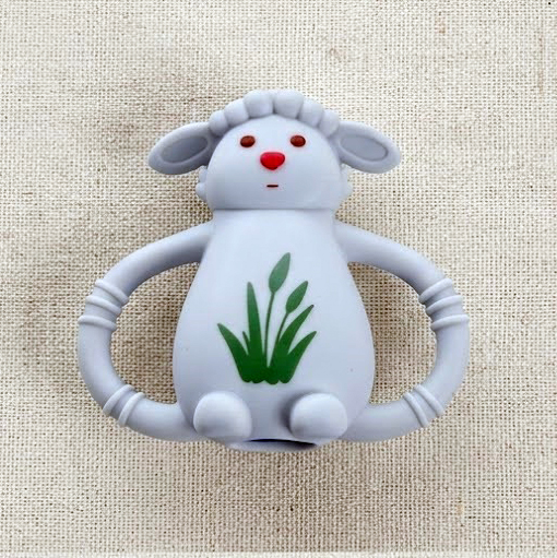 Teether & Rattle Sheep round - Grey