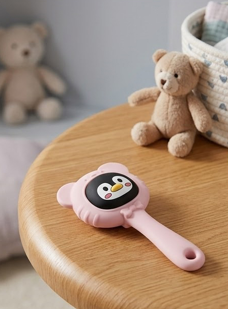 Teether & Rattle Panda Stick pinkBlack