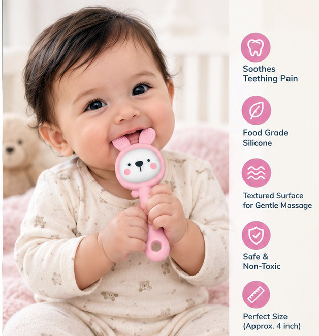 Teether & Rattle Rabbit Stick