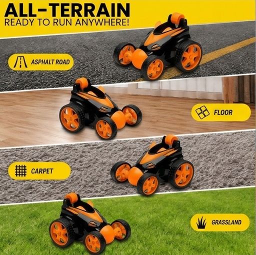 360 roller remote  stunt car with spray smoke - Orange