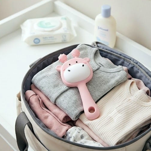 Teether & Rattle Hippo stick