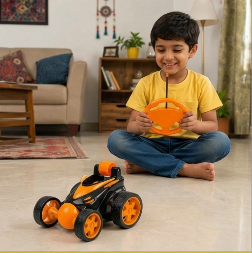 360 roller remote  stunt car with spray smoke - Orange