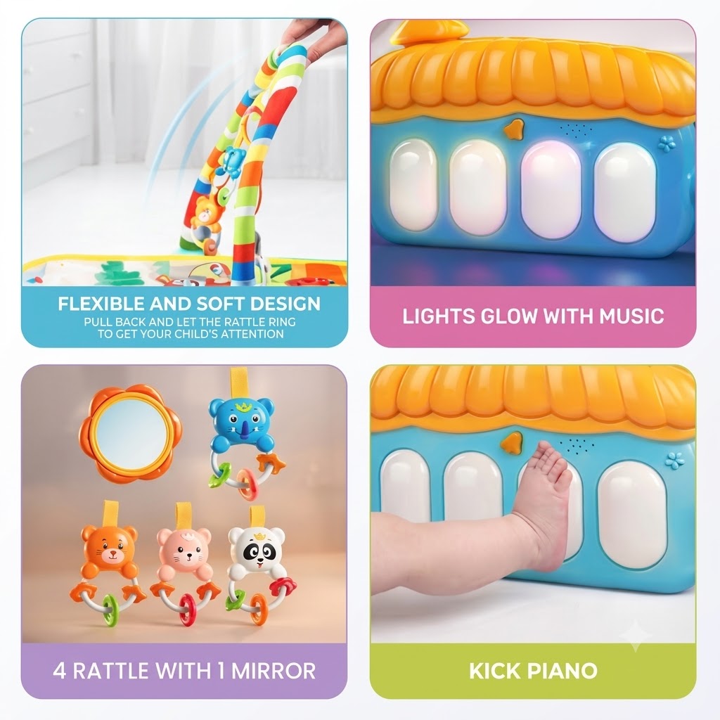 Play Gym with Kick Musical Pianno babbies