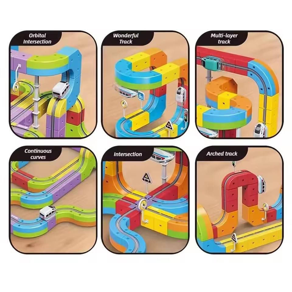 Electric Train Set, Track with Flexible Tracks , 51PCS