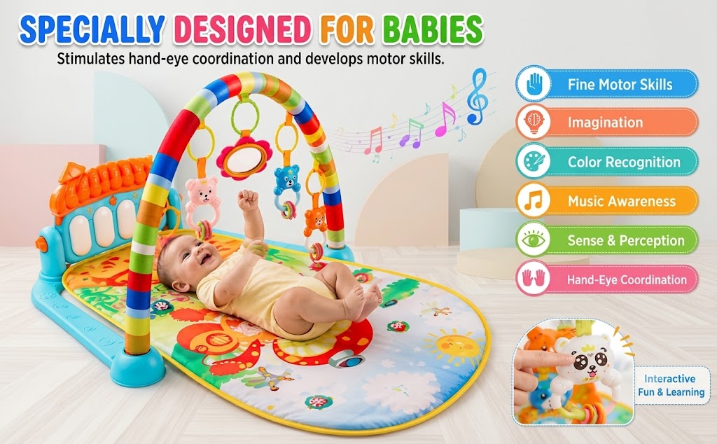 Play Gym with Kick Musical Pianno babbies