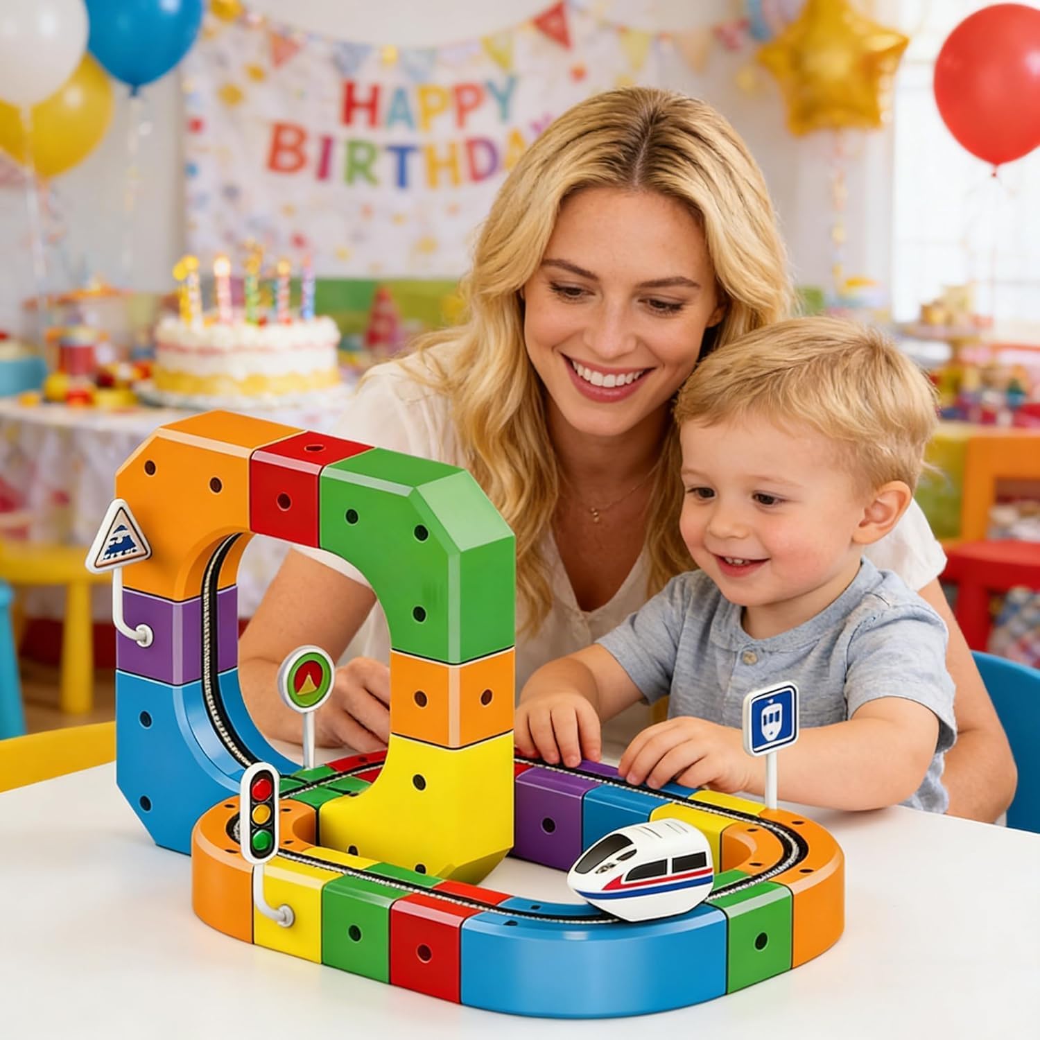 Electric Train Set, Track with Flexible Tracks , 51PCS